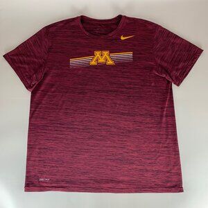 Minnesota Golden Gophers NCAA Maroon Nike Dri Fit Athletic Shirt Mens XL